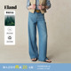 25夏季 女复古宽松舒适阔腿裤 Eland衣恋牛仔裤 新款 100%莱赛尔