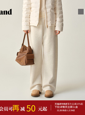 Eland衣恋休闲裤女微香蕉形显高显瘦直筒卫裤2025冬季新款