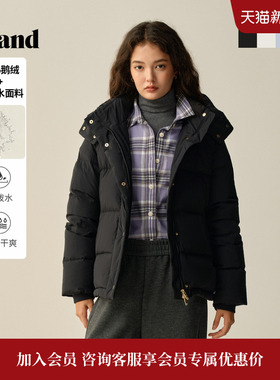 【防泼水&鹅绒】Eland衣恋泡芙羽绒服女时尚长袖外套2025冬季新款