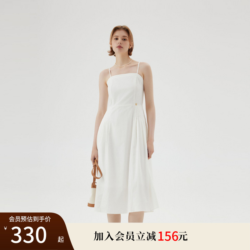 ELAND高貴浪漫吊帶連衣裙A字裙
