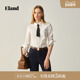 小蛮腰 Eland衣恋衬衫 女短款 棉质翻领通勤上衣2026春季 新款