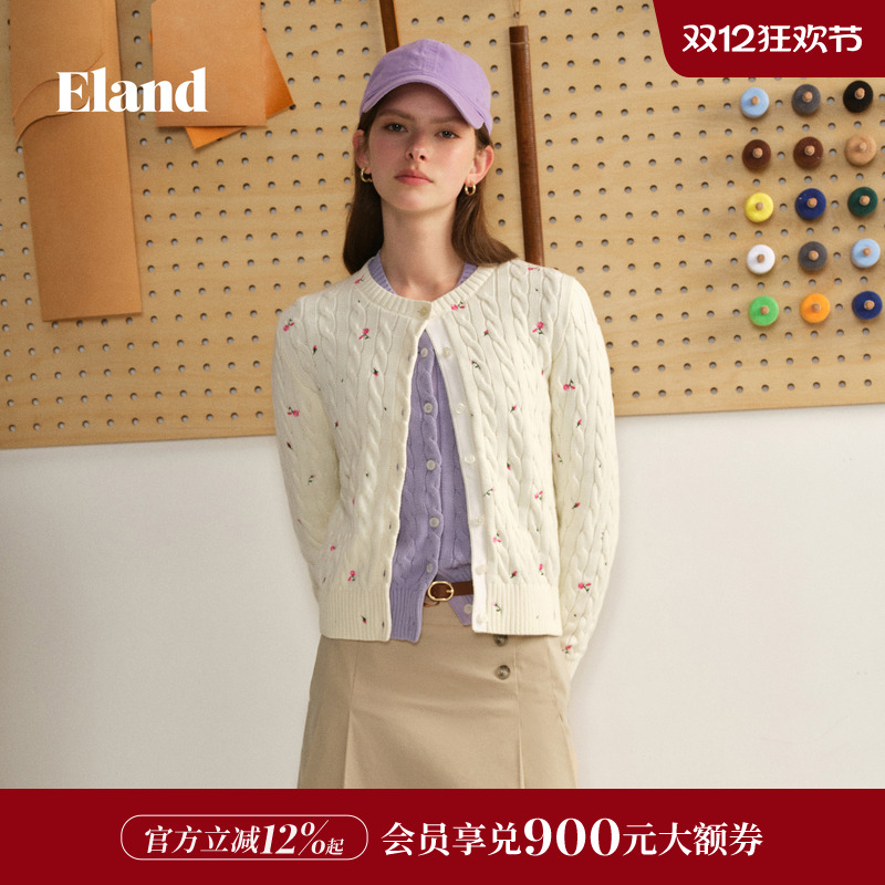 ELAND针织开衫圆领毛衣