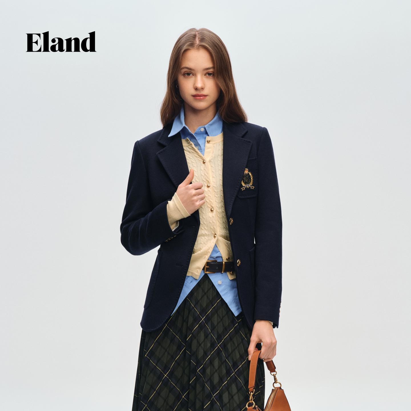 ELAND翻领收腰西装外套女