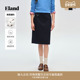 新款 Eland衣恋半身裙女纯色棉质收腰H版 型通勤裙子2026春季