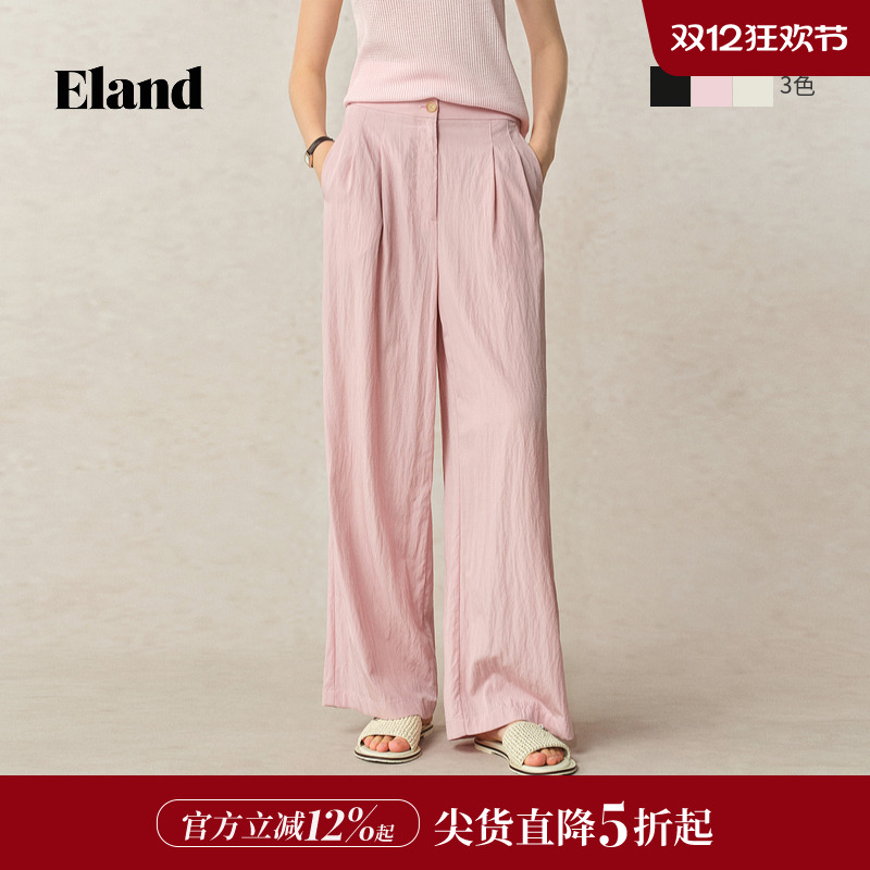 ELAND休闲裤直筒微肌理感
