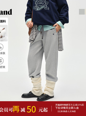 Eland衣恋休闲裤女宽松显瘦休闲抽绳束脚裤2025冬季新款