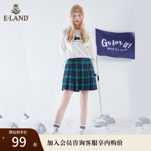 Eland衣恋半身裙女JK学院风少女百褶裙半身裙短裙子女夏季