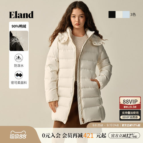 ELAND羽绒服长袖连帽外套