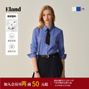 棉质翻领通勤上衣2025冬季 女短款 Eland衣恋衬衫 新款 小蛮腰