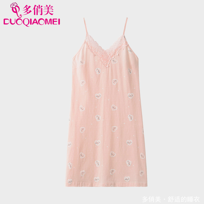 睡裙女夏季性感睡衣吊带ins风纯欲风甜美精致蕾丝2023年新款纯棉