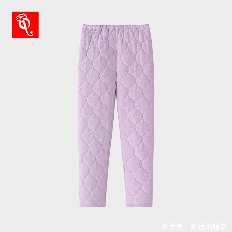 冬季女士加绒加厚三层夹棉珊瑚绒