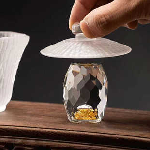 水晶盖置茶道茶器茶宠摆件茶壶盖碗盖托架茶具家用盖碗盖子配件