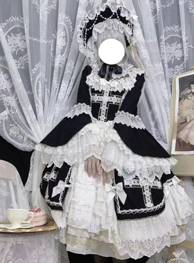现货掉落 天使2型OP暗夜 华丽lolita花嫁doll感大裙子姬袖重工裙