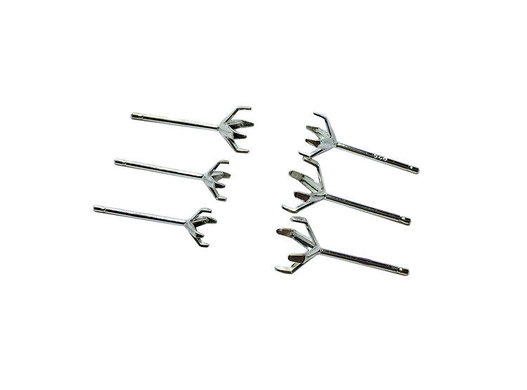 925纯银耳钉银饰耳托四爪民族风耳钉纯银耳饰配件四爪空托银耳饰