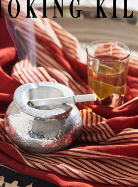 Moroccan Ashtray摩洛哥经典手工打制烟灰缸创意民宿带盖大烟灰缸