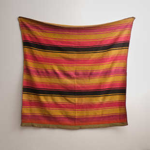 新安第斯山脉彩色手织毛毯智利秘鲁羊驼毛桌布床盖南美洲民族沙促