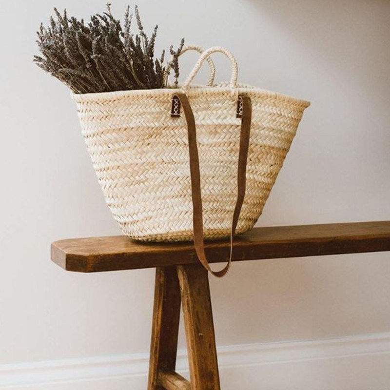 摩洛哥进口法式手工草编包女牛皮肩带斜挎编织包海边度假单肩包包,收纳整理,脏衣篮,淘宝优惠券,粉丝福利购,淘宝优惠卷