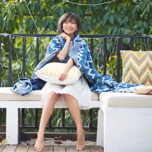 Pentfair Indigo Quilts индийский ручной работы синий краситель одеяло на обед.