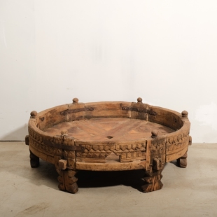 【补充花色】Chakki Table 印度手工雕刻古咖啡桌茶几边几客厅