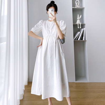 孕妇装夏装时尚简约短袖连衣裙夏