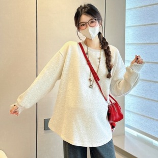 孕妇装春装简约休闲百搭长袖上衣2026新款孕妇卫衣春季怀孕衣服春