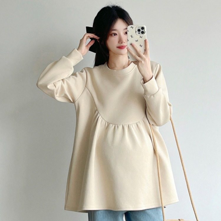 孕妇装春装简约休闲百搭长袖上衣