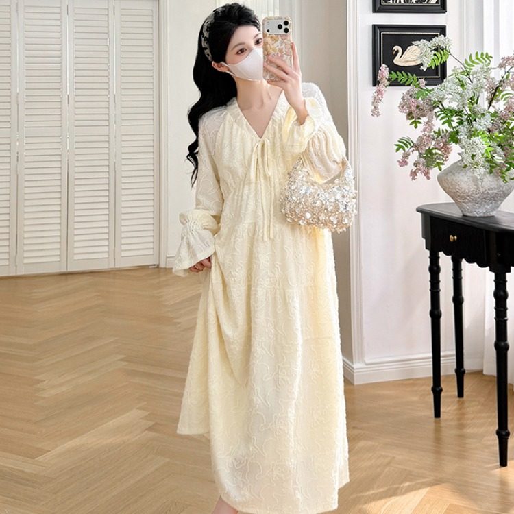 孕妇装春装重工提花长袖连衣裙时尚温柔风气质裙子春季宽松孕妇裙,孕妇装/孕产妇用品/营养,连衣裙,淘宝优惠券,粉丝福利购,淘宝优惠卷