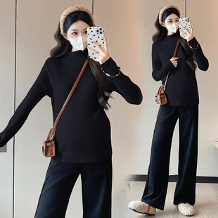 简约百搭长袖 针织衫 2025新款 孕妇装 打底衫 时尚 孕妇上衣秋冬装 秋装