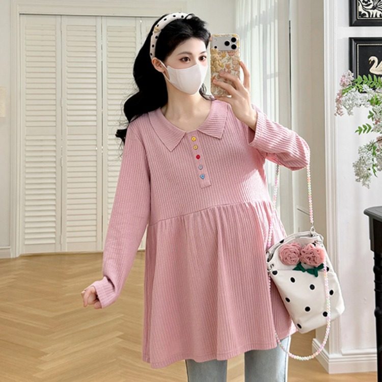 孕妇装春装简约休闲长袖翻领针织衫宽松大码百搭娃娃衫春季上衣春,孕妇装/孕产妇用品/营养,针织衫,淘宝优惠券,粉丝福利购,淘宝优惠卷