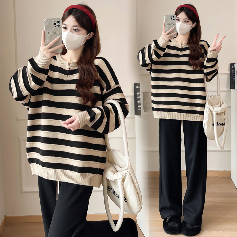 孕妇装秋冬装长袖针织衫保暖毛衣