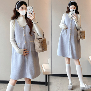 背心裙秋冬孕妇套装 孕妇装 上衣秋冬装 长袖 连衣裙两件套裙子冬 秋装