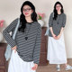 春装 孕妇套装 长袖 半身裙2026新款 春秋两件套春 条纹上衣春季 孕妇装