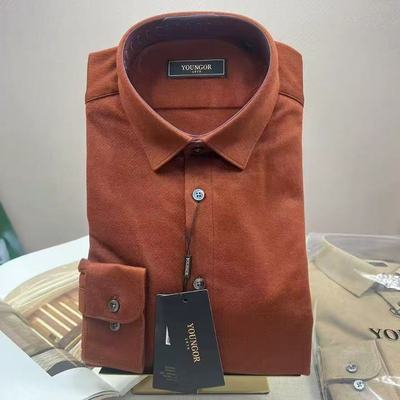 雅戈尔长袖衬衫男秋冬针织面料