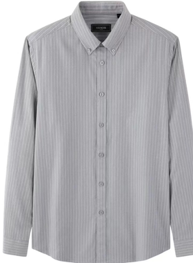 专柜1080元 雅戈尔长袖衬衫牦牛绒绒面灰色条纹男正品RM139714DKA