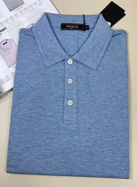 1280元 雅戈尔男士短袖POLO衫蓝色宽松T恤商务休闲上衣533078ICA
