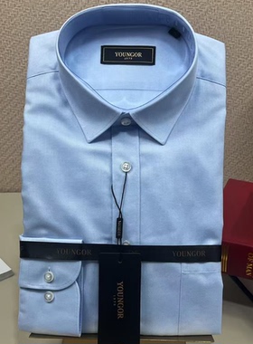 专柜780雅戈尔衬衣男商务秋季长袖全棉免烫衬衫GLDP10171IFA正品
