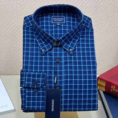 雅戈尔保暖衬衫加绒加厚冬季长袖