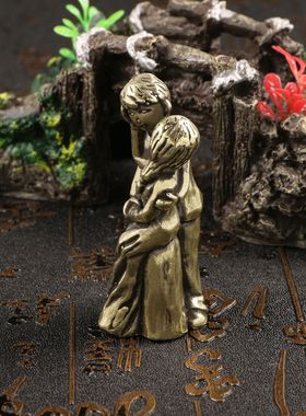 恩爱夫妻黄铜摆件七夕情人节告白礼物情侣卧室客厅装饰工艺品