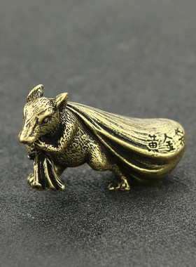 复古金钱鼠桌面生肖小摆件