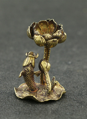 复古做旧池塘意境风鲤鱼跃龙门