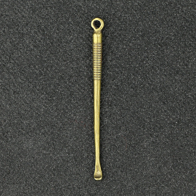 仿古纯黄铜实心简约螺纹挖耳勺钥匙挂件便携掏耳器耳扒子采耳工具,家庭/个人清洁工具,耳勺,淘宝优惠券,粉丝福利购,淘宝优惠卷