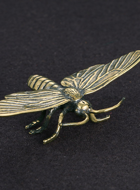 手工实心黄铜飞蛾铜摆件创意做旧仿古铜器昆虫桌宠装饰收藏品