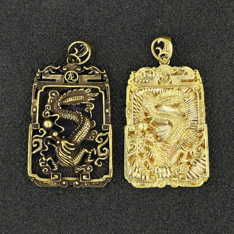 复古霸气纯黄铜福底龙纹吊坠吊牌挂件本命年生肖DIY配饰,节庆用品/礼品,钥匙扣,淘宝优惠券,粉丝福利购,淘宝优惠卷