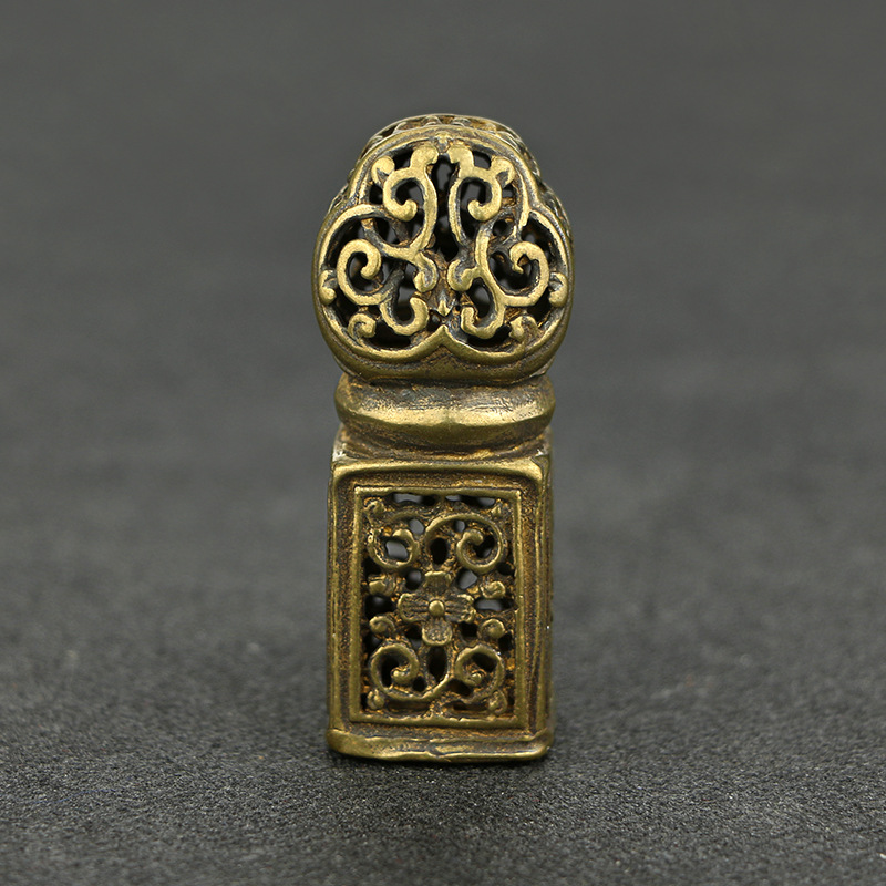 镂空花纹印章书房古玩小摆件