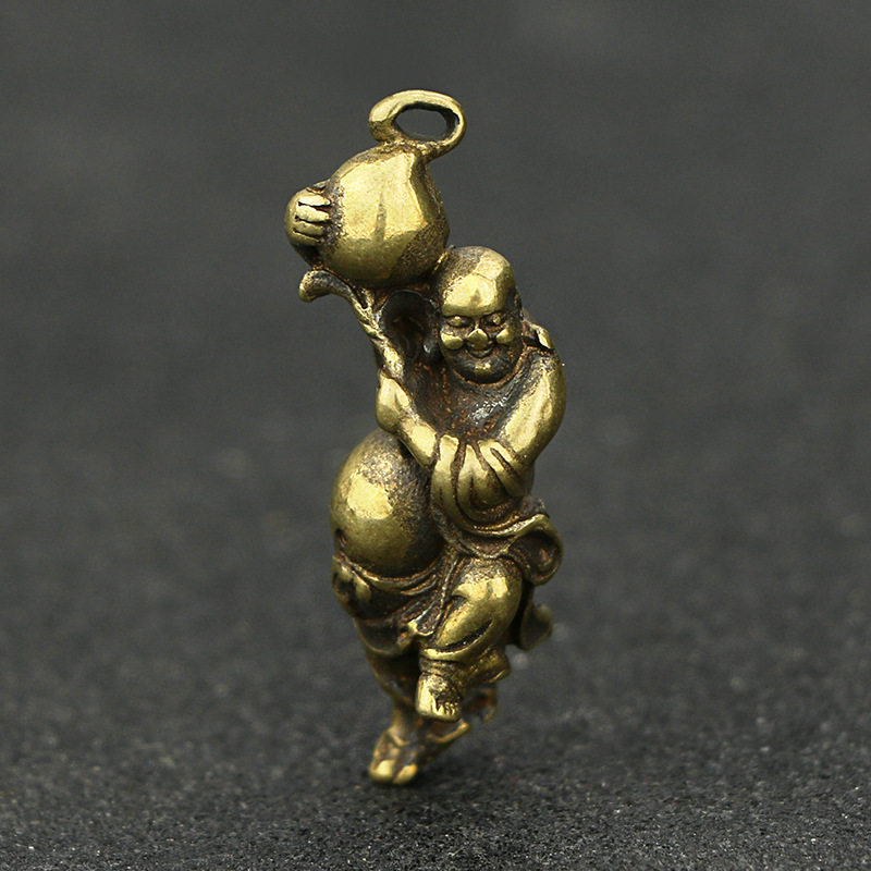 复古做旧纯黄铜实心笑佛弥勒佛钥匙扣挂件布袋和尚随身吊坠配饰,节庆用品/礼品,钥匙扣,淘宝优惠券,粉丝福利购,淘宝优惠卷