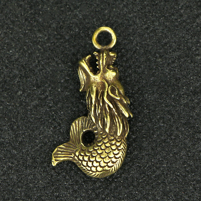 创意复古纯黄铜鱼化龙钥匙扣挂件吊坠龙鱼配饰吉祥物,节庆用品/礼品,钥匙扣,淘宝优惠券,粉丝福利购,淘宝优惠卷