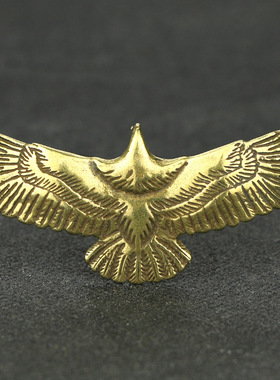 复古手工纯黄铜老鹰项坠GOROS高桥吾郎展翅雄鹰吊坠钥匙配饰挂件