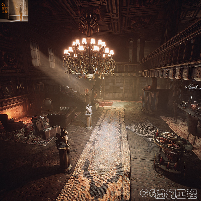 ue4场景哥特式西方室内吸血鬼庄园虚幻西卡大厦SICKA MANSION