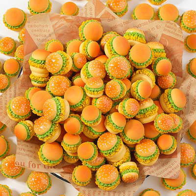 微缩仿真立体食玩汉堡模型摆件过家家娃娃屋装饰手工diy奶油胶配