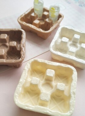 微缩仿真饮品打包盒子食玩盘子娃娃屋捏捏装饰手工diy树脂配件
